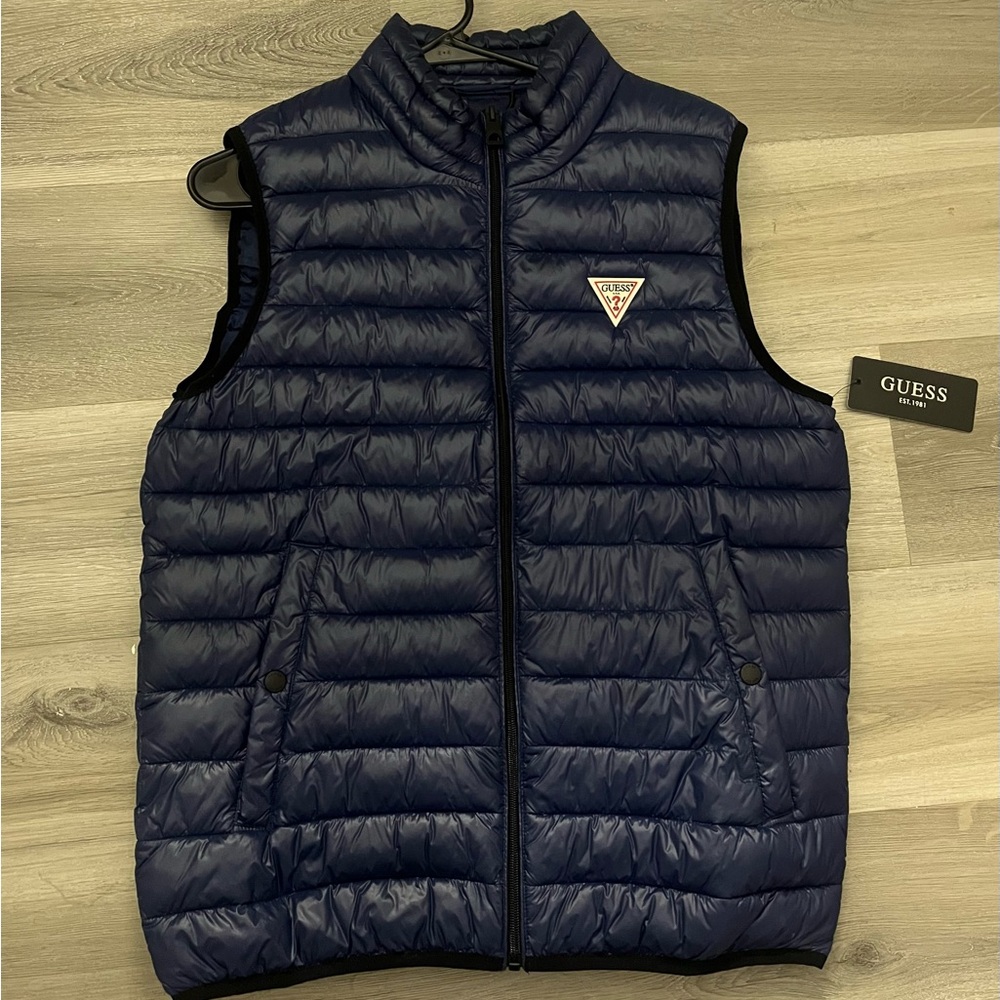 Guess navy blue puffer gilet vest